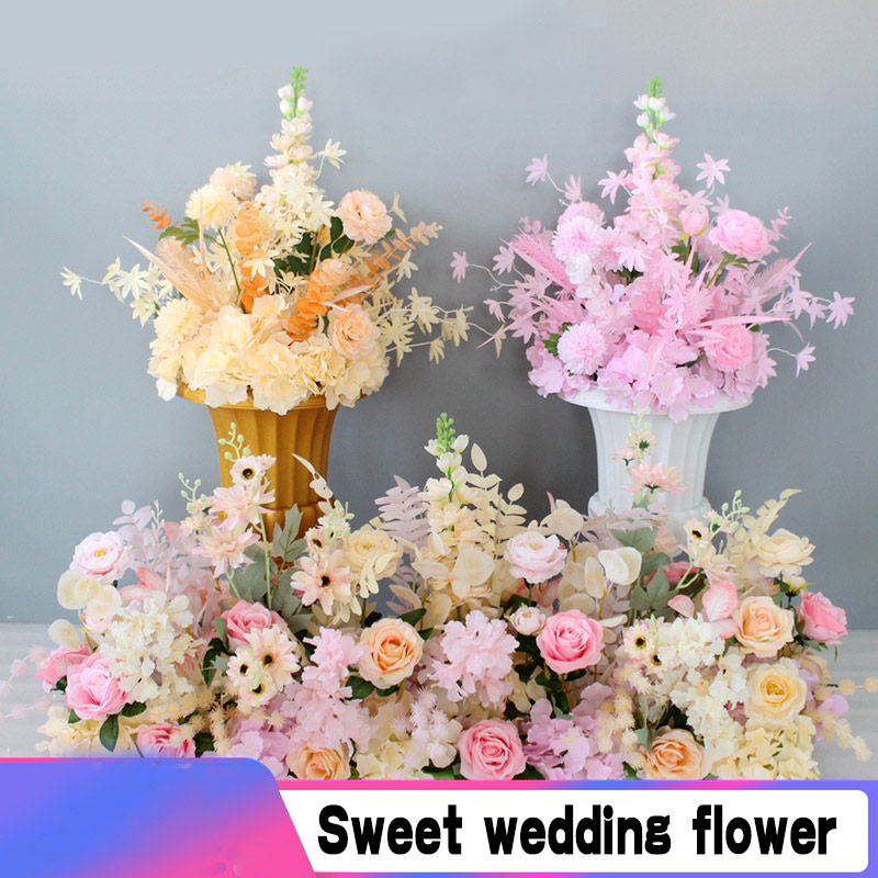 

diy 50/55/65cm silk rose artificial flower ball centerpieces arrangement decor for wedding backdrop road lead table flower ball, A4