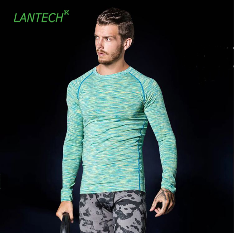 

LANTECH Men Gym Shirt Fitness Exercise Outdoor Running Training Sports Compression Tights Gym Shirts Long Sleeve Jerseys, Black