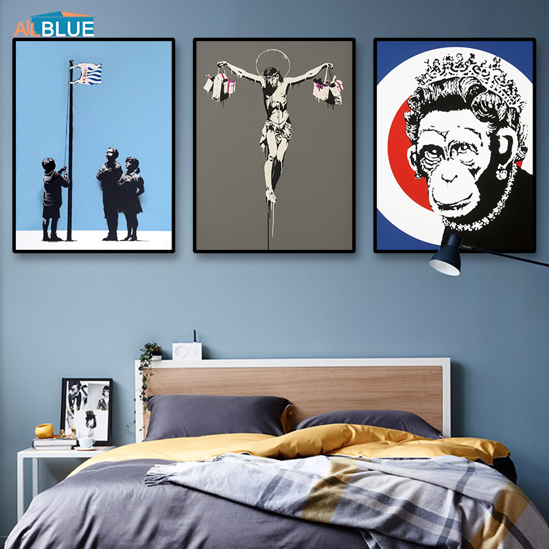 

Banksy Posters And Prints Wall Art Canvas Painting Picture Nordic Poster Black And White Wall Pictures For Living Room Abstract
