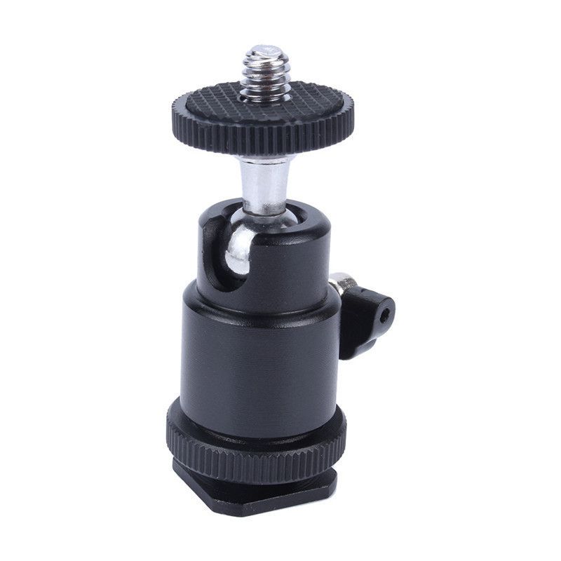 

1/4" Mini Ball Head Hot Shoe Mount Adapter Ring Light Adapter Mount for Cameras Camcorders Smartphone LED Video Light