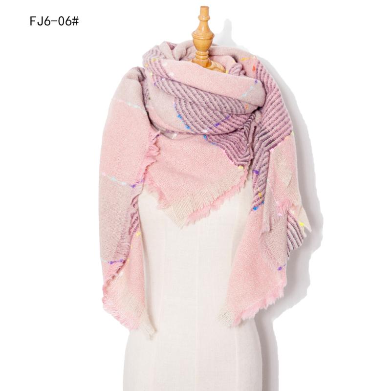 

Fashion Cashmere designer brand women scarf triangle scarves lady shawls and wraps knit blanket neck striped foulard Winter