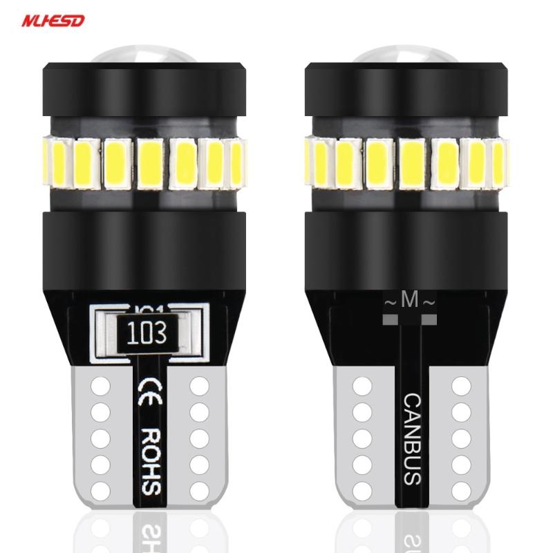 

2pcs T10 LED W5W Car light 3014 18SMD LED Bulb CANBUS Auto Interior Side lamp License Plate Lights Lens DC 9-16V WHITE ICE BLUE, As pic