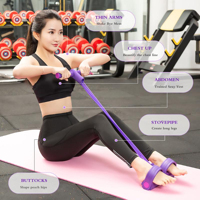 

2020 4 Tube Resistance Bands Latex Pedal Exerciser Sit-Up Pull Rope Expander Elastic Bands Yoga Equipment For Home Gym Training