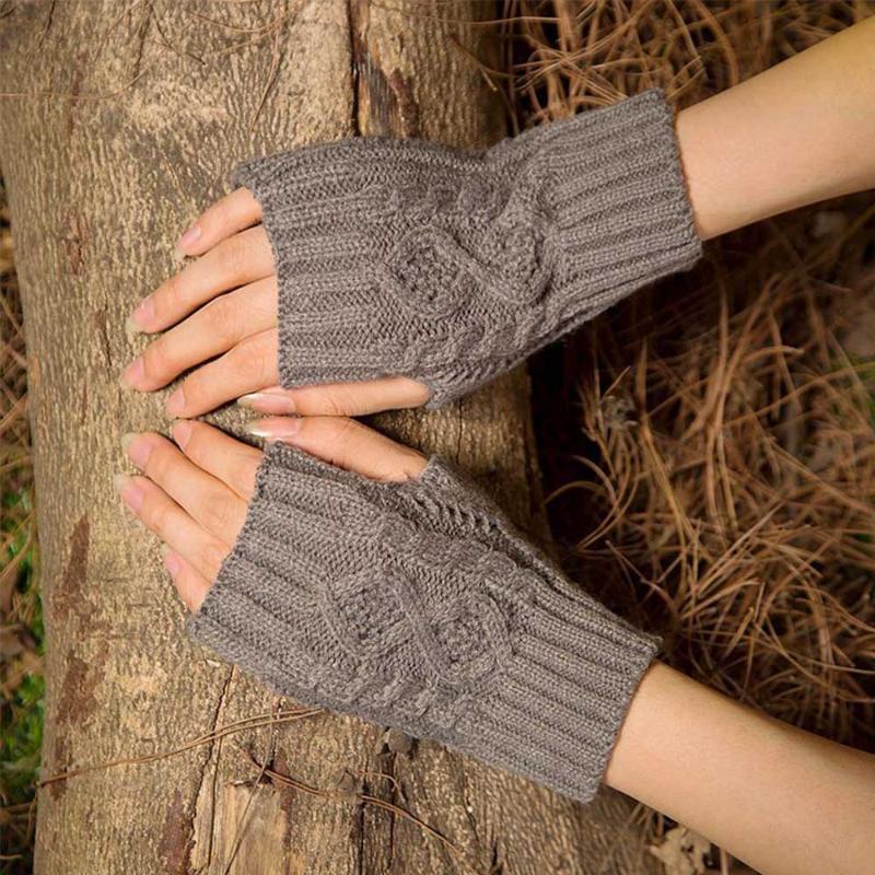

Women Gloves Hand Warmer Winter Half Finger Mittens Arm Crochet Knitting Fingerless Glove for Girls Keep Warm