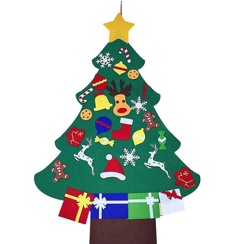 

3D Felt Christmas Tree Shape Pendant with 29x Decoration Wall Window Dressing Children DIY Decor