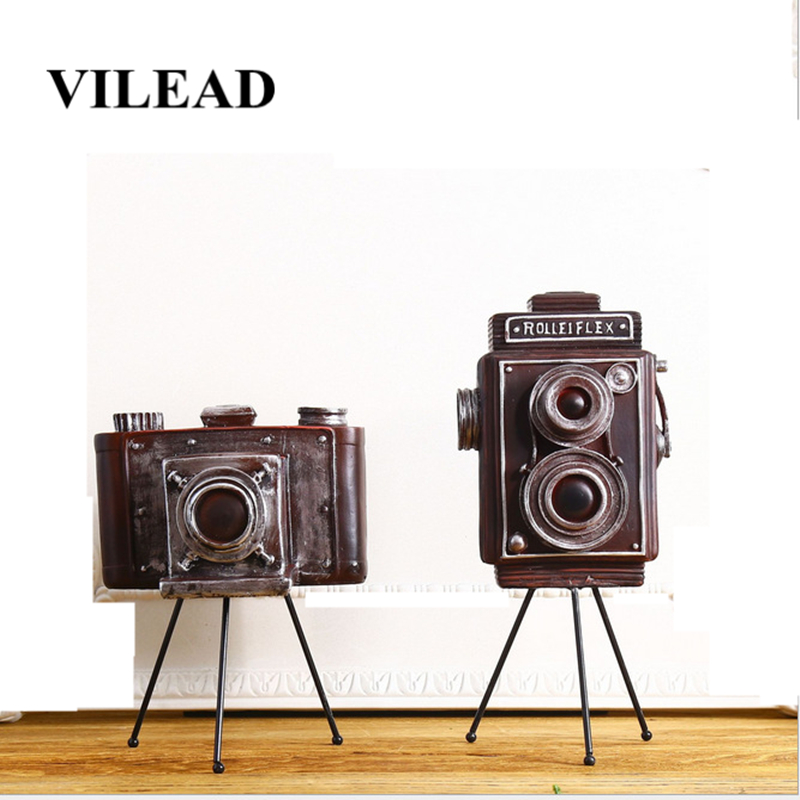 

VILEAD 24cm 33cm Resin Camera Model Figurines Vintage Shop Window Decoration Studio Photography Props Home Decoration Hogar Gift