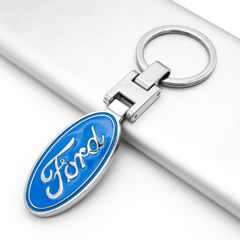 

3D metal car keychain creative double-sided logo key ring car accessories for Ford- Explorer FIESTA Focus Kuga Edge Fusion F-150