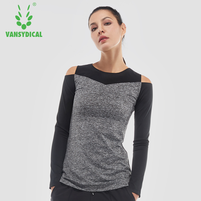 

Vansydical Fitness Clothes Women Autumn And Winter Section The Shoulder T-shirt Yoga Fitness Clothing Sports Shirt Women, Fbf716803