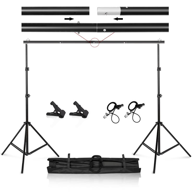 

Photo Video Studio 9.8ft Adjustable Background Stand Backdrop Support System Kit with Carry Bag