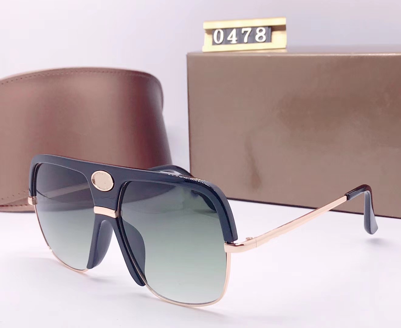 

0478 Fashion New Designer Sunglasses Retro half frame Sunglasses Vintage punk style Eyewear Top Quality UV400 Protection come With box