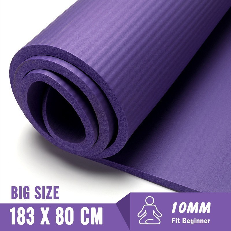 

183X80cm Non-slip Yoga Mats For Fitness Mat Tasteless Pilates Gym Exercise 10MM Fitness Sports Pad Big Size Tapete Dropshipping, Red