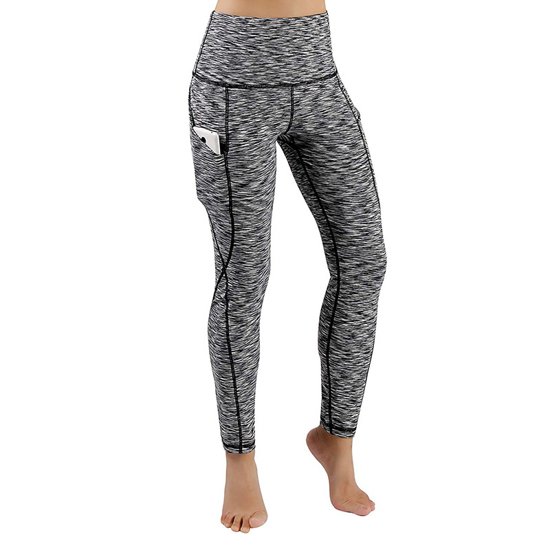 

Pocket Solid Sport Yoga Pants High Waist Mesh Sport Gym Leggings Fitness Women Yoga Leggings Training Running Pants Sportswear, Black
