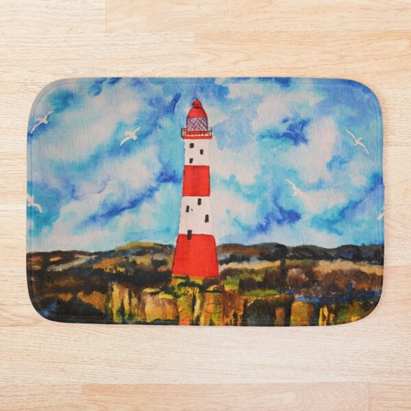 

Lighthouse Bath Mat Non Slip Bloody Bath Mat Microfiber Memory Foam Antiskid Terror Floor Door