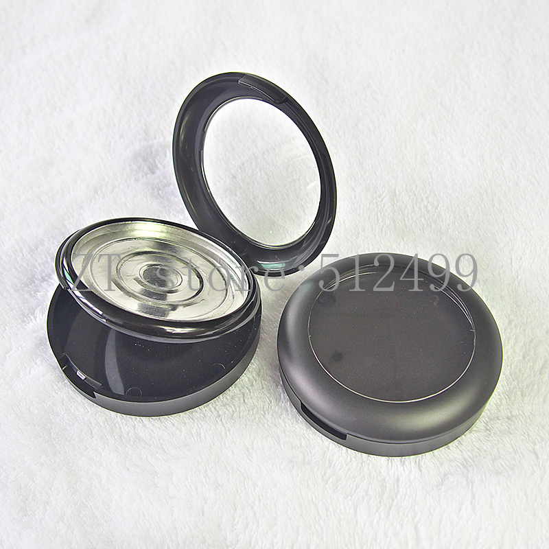 

10pcs/lot Empty MaBlack Cosmetic Eyeshadow Case with Aluminum Pan Double Layer Compact Container Box Clear Flip Cover