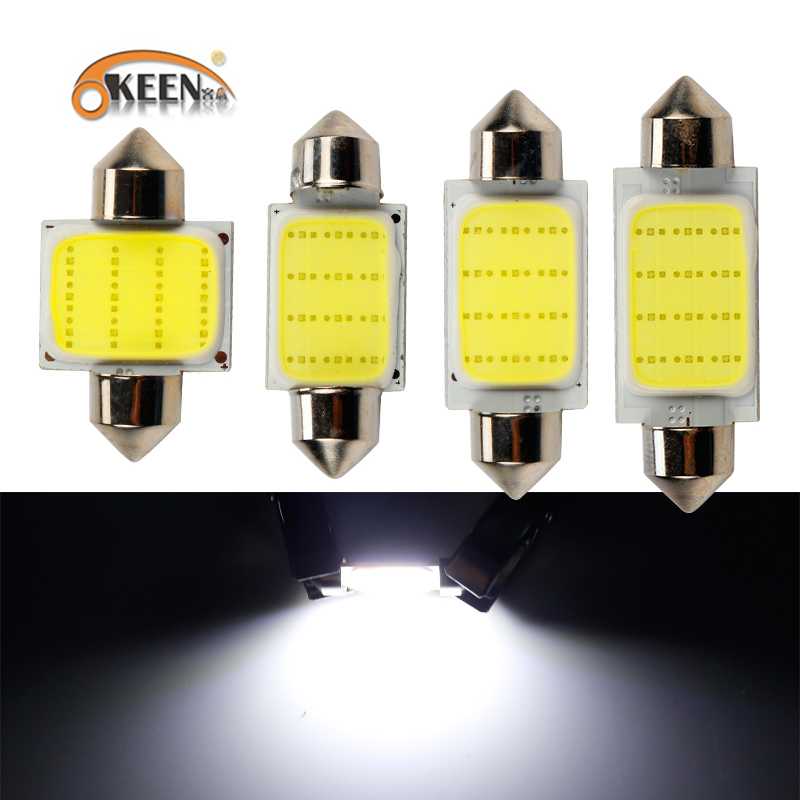 

OKEEN 2pcs 4pcs Car Led Festoon Lights 36mm 39mm 42mm 31mm Led Festoon 6000K White Bulb Light Reading Interior Lamp, As pic