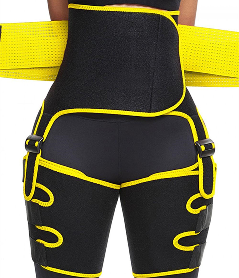 

3 in 1 Women Hot Sweat Slim Thigh Trimmer Leg Shapers Push Up Waist Trainer Pants Fat Burn Neoprene Heat Compress Slimming belt Epacket