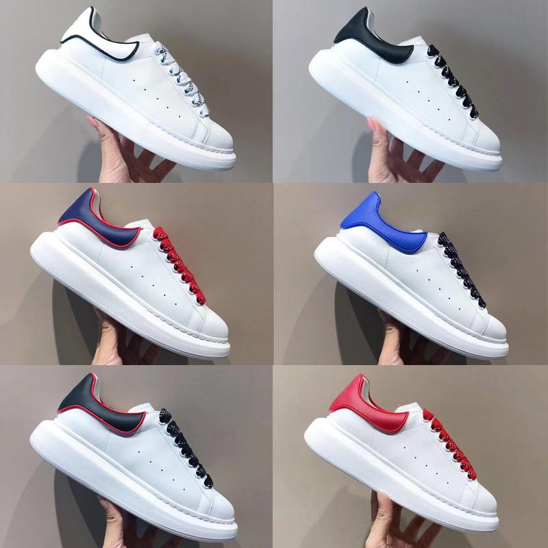 

Men Oversized Platform Sneakers Reflective White Smooth Calf Leather Lace-up Sneaker New Women Rubber Sole Runner Trainers with Box EU35-46, Black