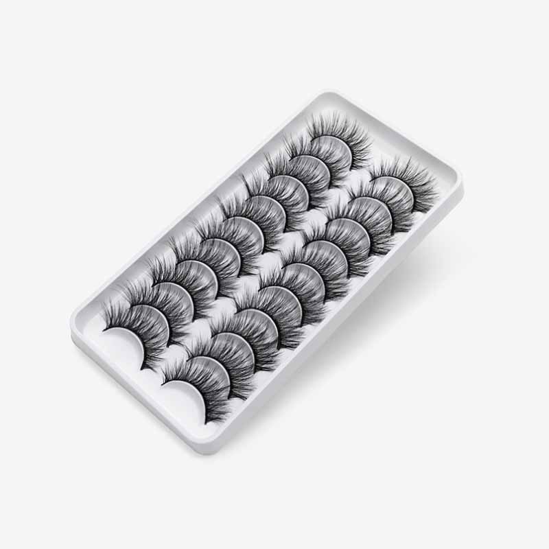

10 Pairs Reusable Natural Eyelashes Popular False Lashes Makeup Mink Lashes 3D Mink Eyelashes 100% Cruelty free Handmade