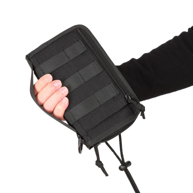 

Outdoor Tactical Men Wallet Travel Pouch Holster ID Cards Key Phone Hand Bag, Black color