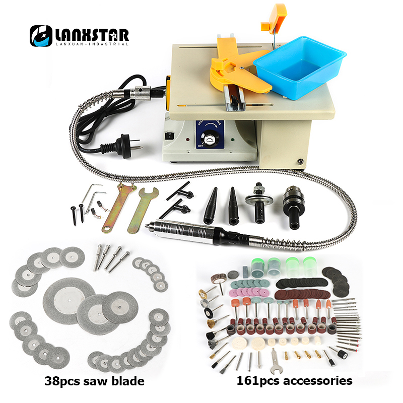 

Lanxstar Second Generation Brass Wire Motor Table Saw Carving Polishing Table Saw Bed Multi-Function Desktop Mini Grinder