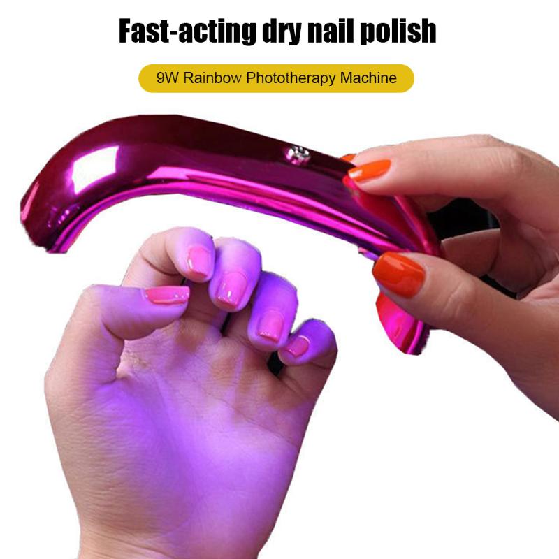 

9W USB Nail Dryer Portable UV LED Lamp Double Light Nail Polish Dryer UV Phototherapy Machine Curing Manicure Lamp, White