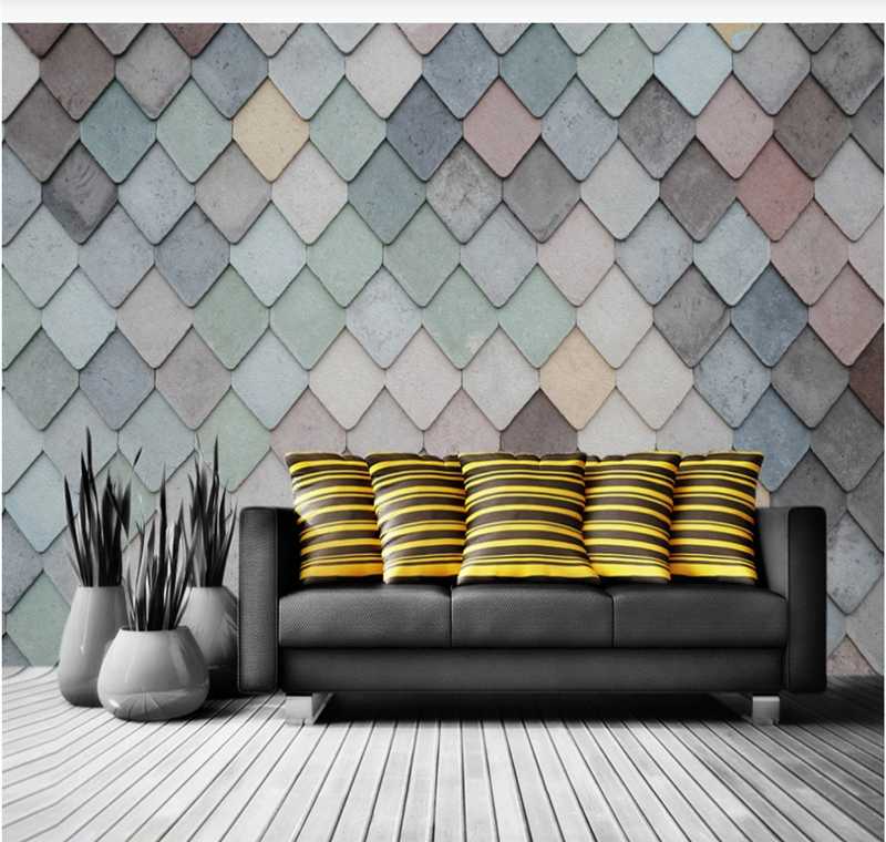 

Xuesu Nordic lattice geometric background wall TV living room bedside bedroom custom wallpaper mural 3D/8D photo wall, Silk material