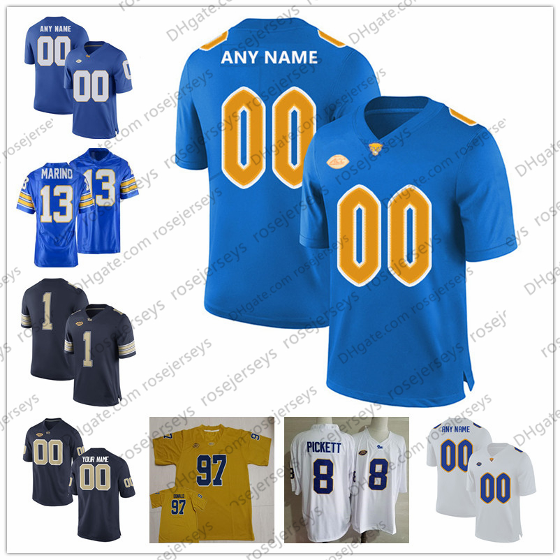 

Custom 2020 Pittsburgh Panthers Football #24 Conner Jerseys 13 Dan Marino 25 Darrelle Revis LeSean McCoy Stitched NCAA Pitt Jeesey 4XL, Black