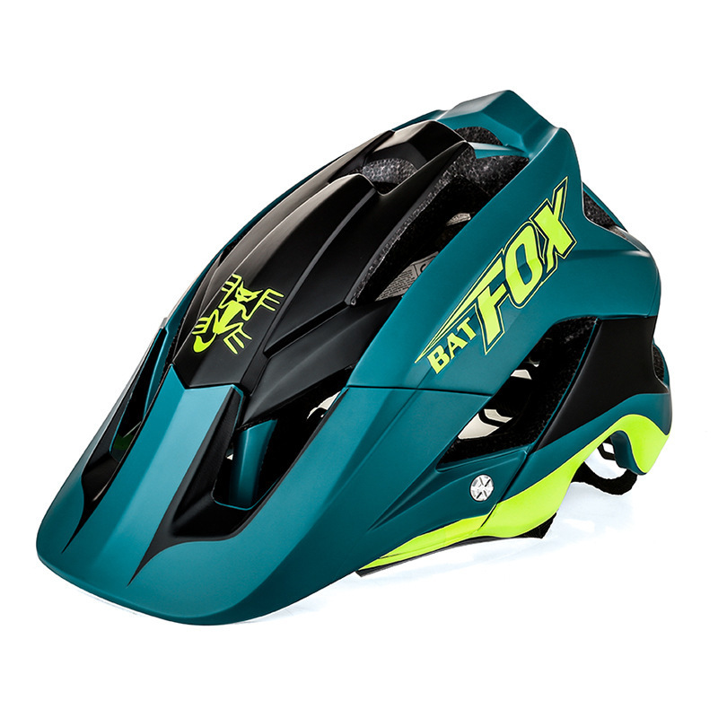 

BATFOX Bike Helmet Overall Molded Mountain Road Helmet Ultralight Bicycle Cycling Helmet BAT FOX DH AM casco ciclismo bicicleta T200730, Black and red