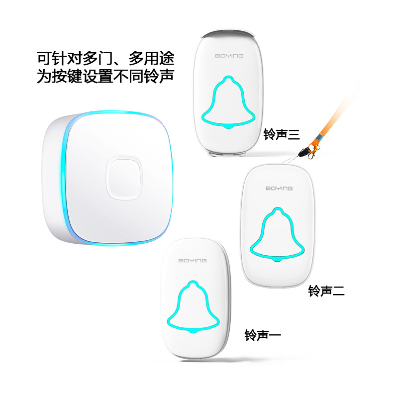 

A808 wireless home doorbell exchange digital one for one multiple buttons can be set with different ringtones