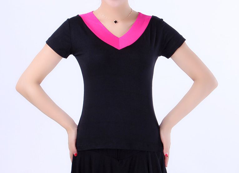 

4color Summer female short-sleeved modal yoga tee shirts women suits comfortable, Purple collar