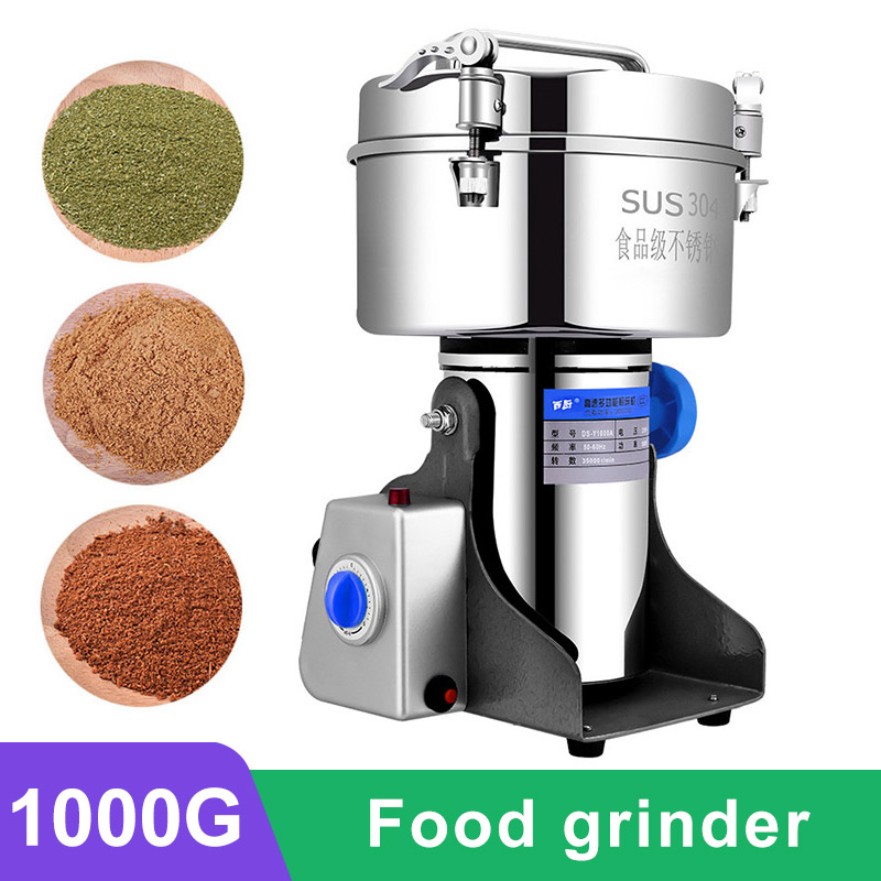 

1000G Grinder Machine Grains Electric Coffee Miller Dry High Speed Intelligent Spices Cereals Crusher