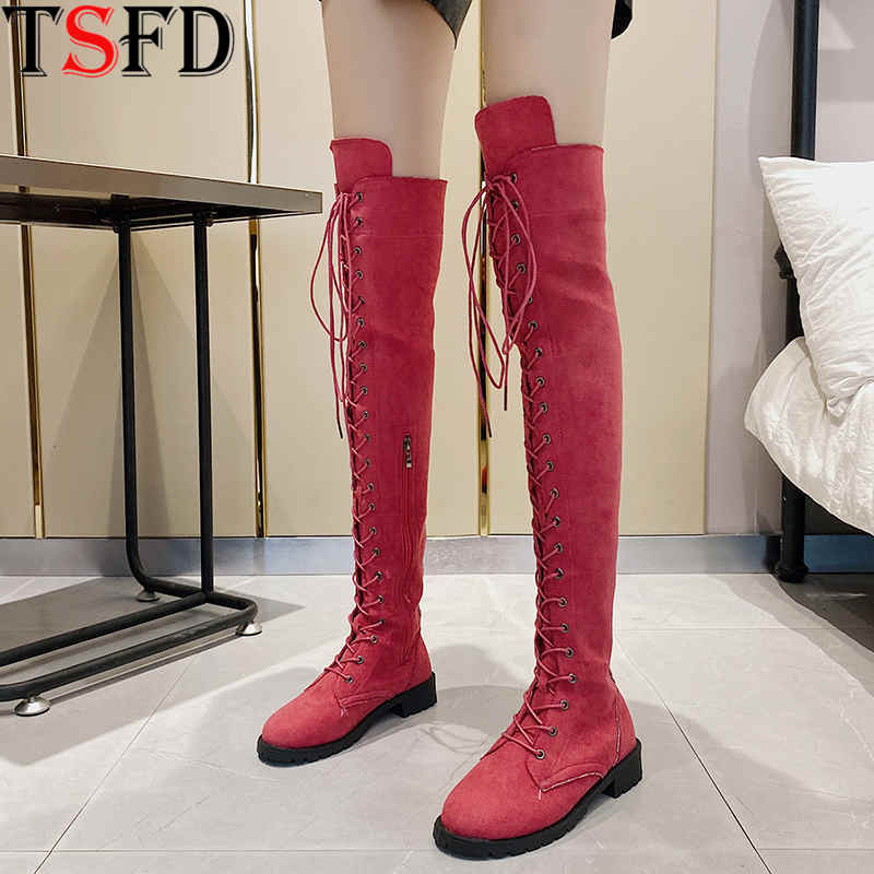 

Fashion Women's Winter Shoes Big Size Long Boots Women Pointed Heels Shoe Denim Women's Slip-on Shoes Over-the-Knee Lady Boot B7, Khaki