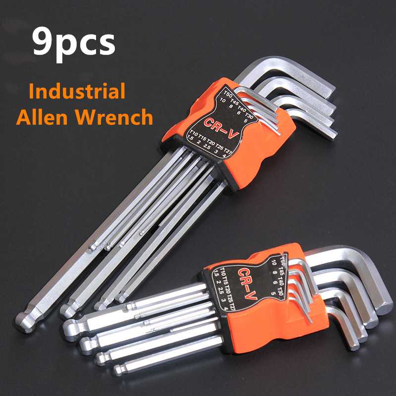 

Citop 1 Set Inner Hex Key Wrench Chromium-vanadium Steel Industrial Allen Wrench ShortArm Short Arm Spanner Hand Tool Set