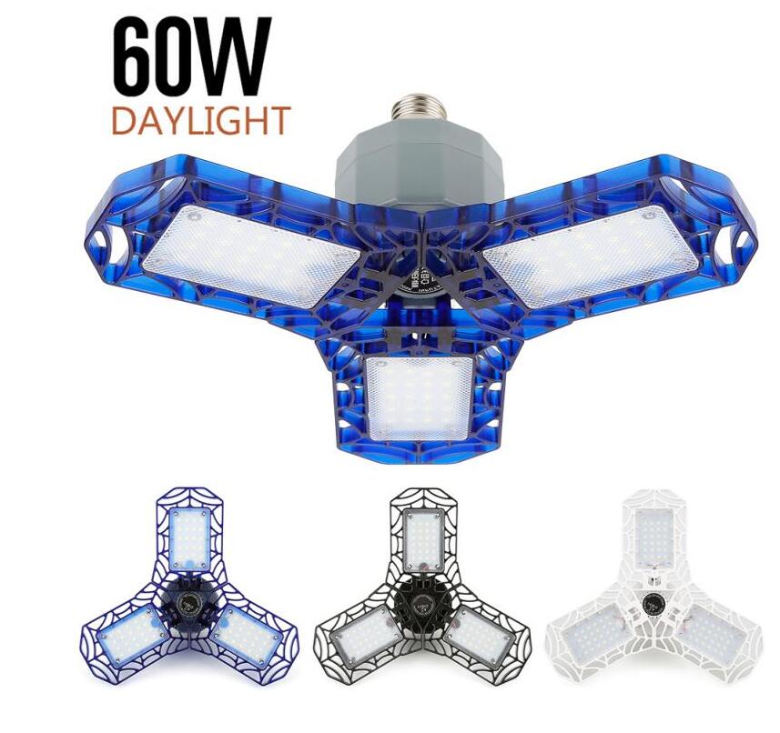 

LED Garage Light 360 Degree Deformable Ceiling Light for Home Warehouse Workshop Folding Three Leaf Deformation Lights LED Downlight