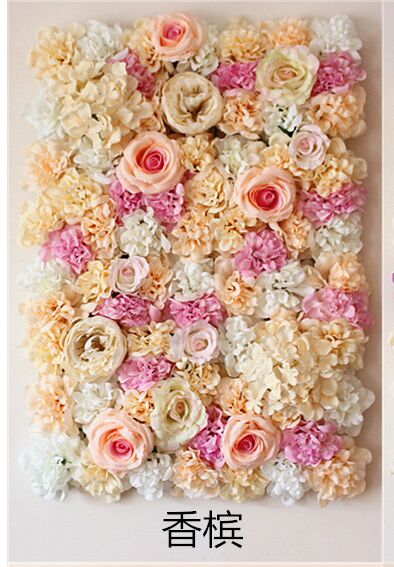 

40x60cm Silk Rose Flower Champagne Artificial Flower for Wedding Decoration Wall Romantic Wedding Xmas Backdrop Decor