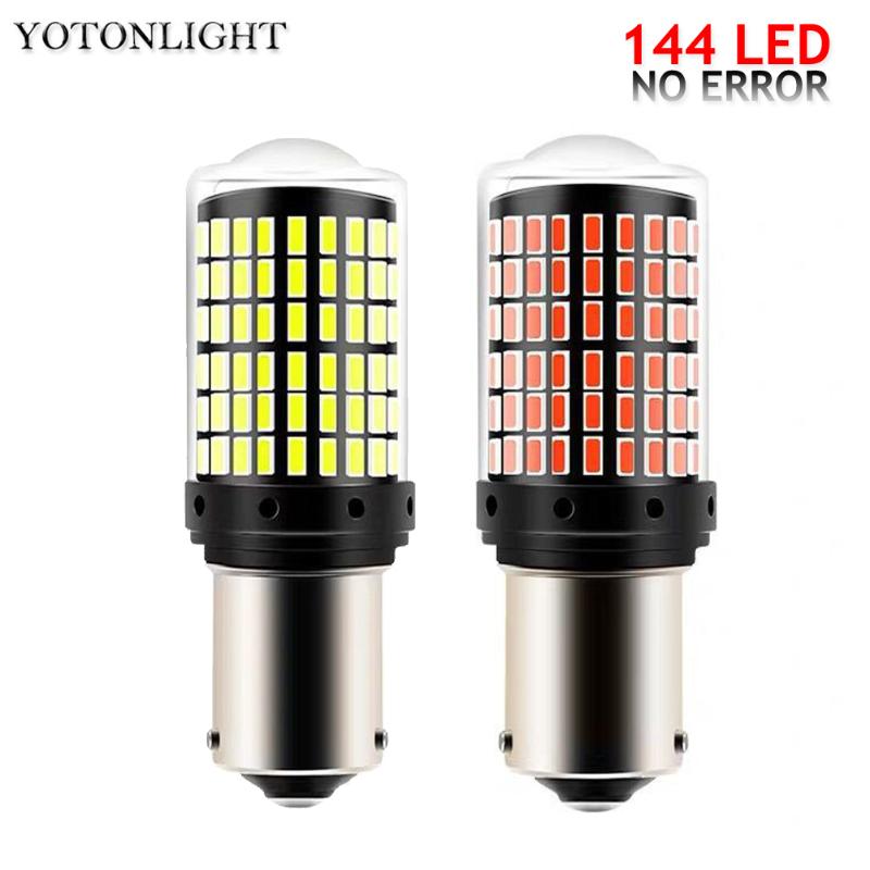 

1 pcs 144 Led 3014 SMD 1156 Ba15s Ba15d P21w 1157 Led Bulb T20 W21W 7440 Canbus Lamp Brake lights Turn Signal Light No Error, As pic