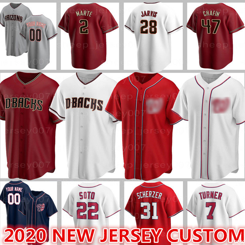 

Nationals Jersey 31 Max Scherzer Custom Diamondbacks 51 Randy Johnson 56 Kole Calhoun 22 Juan Soto Bumgarner Turner Rendon Ahmed, Custom 2020 cool base (guoming)