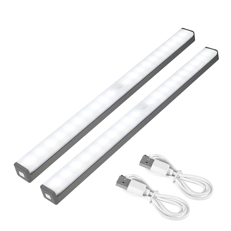 

Portable Lanterns 1/2 Pcs Motion Sensor Closet Lights Under Cabinet Bright 20 LEDs USB Rechargeable Wardrobe Stairs