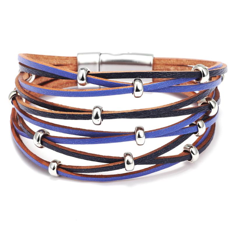 

Ms.2020a New Bracelet Fashion multi-layer leather woven bracelet accessories Leisure Simple Source bracelets evil eye