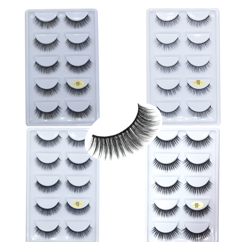

2020 New high quality 3d fake lashes bulk natural long and curl fake eyelashes makeup eyelash packaging box wholesale
