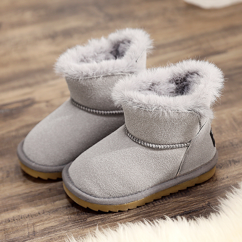 

New Pink Plush Warm Baby Toddler Boots Fashion Child Snow Boots Shoes Boys Girls Winter Shoes 1-10 Year Old 2020 Lovely, Black