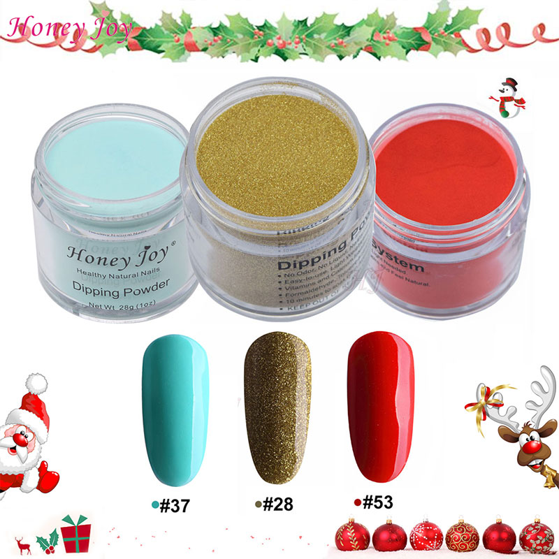 

3pcs 28g/Box Merry Christmas Colors Dipping Powder Without Lamp Cure Nails Dip Powder Summer Gel Nail Color Natural Dry