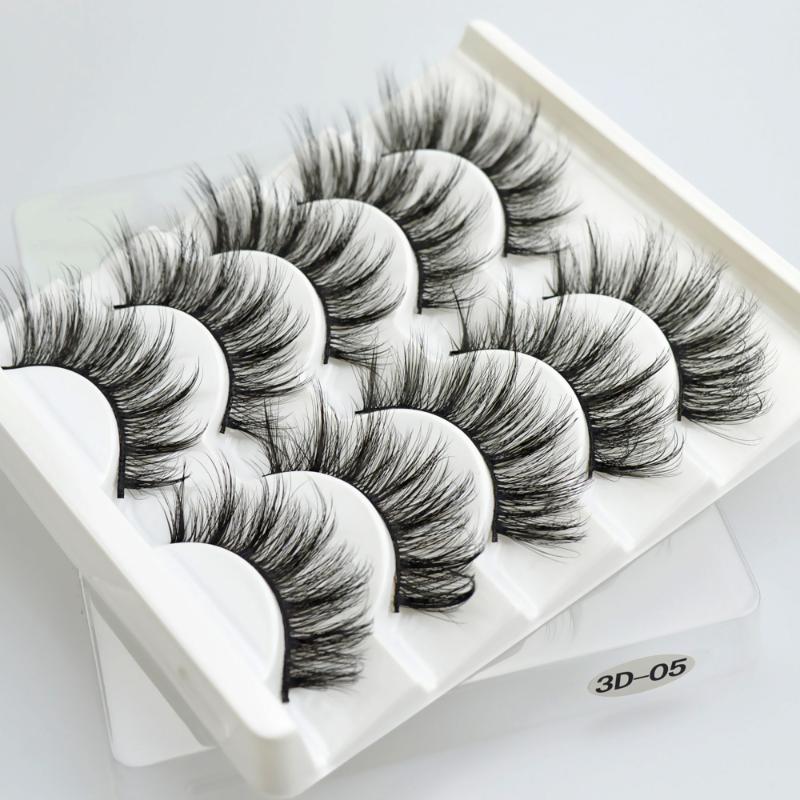 

QSTY Mix 5pairs natural false eyelashes fake lashes long makeup 3d mink lashes eyelash extension mink eyelashes for beauty