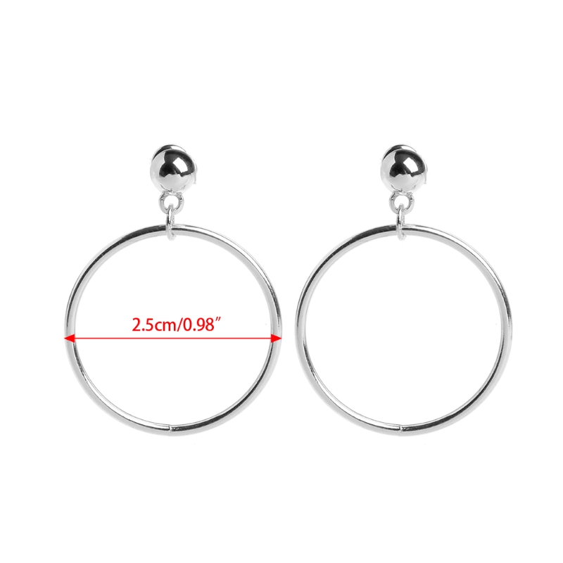 

Minimalist Golden Slivery Bead Circle Metal Dangle Drop Statement Earring Women