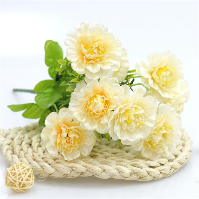 

10Pcs Fake Peony (5 stems/bunch) 13.38" Length Simulation Spring Camellia for Home Wedding Decorative Artificial Flower, Blue