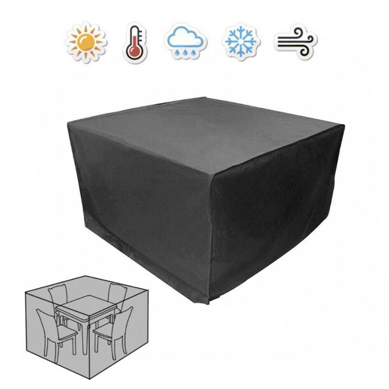 

Waterproof Garden Patio Furniture Cover Oxford Fabric For Rattan Table Square Cube Outdoor Three Sizes Optional, As pic