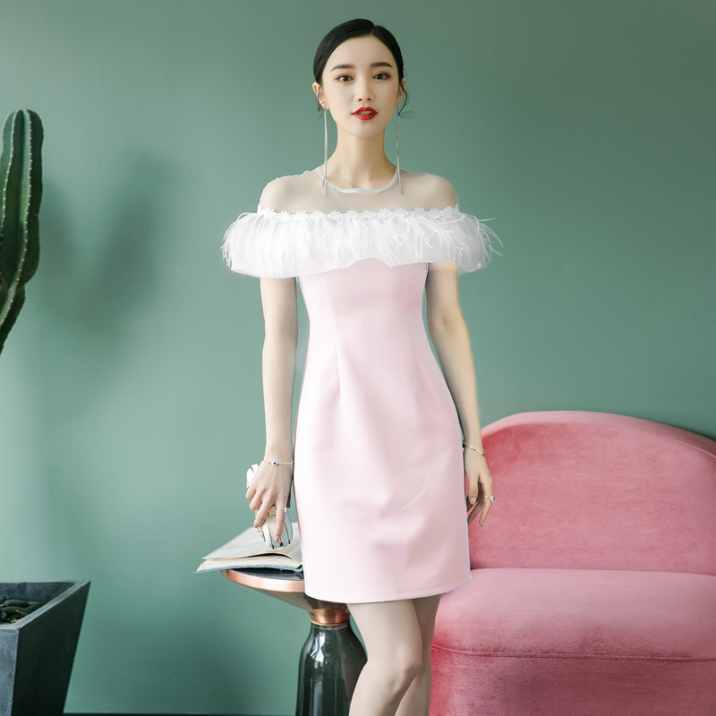 

Evening Dresses Elegant Lace Feather Tassel Evening Gowns Formal Dress Styles Women Prom Party Dresses