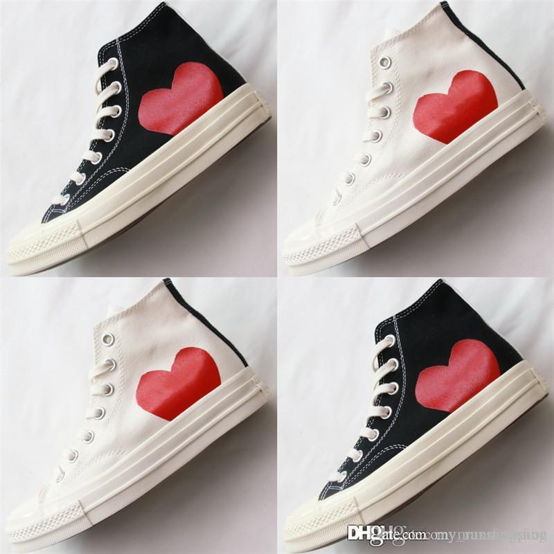

Classic Play Jointly Name Canvas Shoes Heart 70 Hi Big Eyes shoes Black Red high top sneakers casual Skateboard Sneakers 35-44