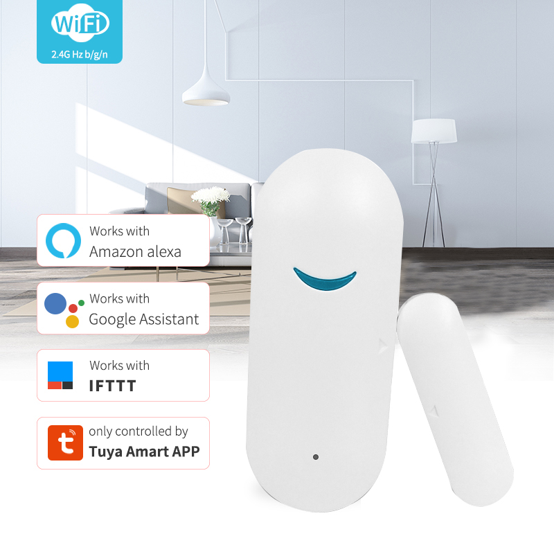 

Tuya WiFi Door Sensor Door Open Closed Detectors WiFi App Notification Alert security alarm system Work with Alexa