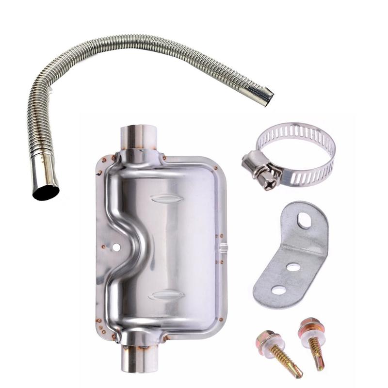 

New 60cm Car Stainless Steel Material Exhaust Pipe Corrugated Round Pipe Parking Diesel Heater Silver